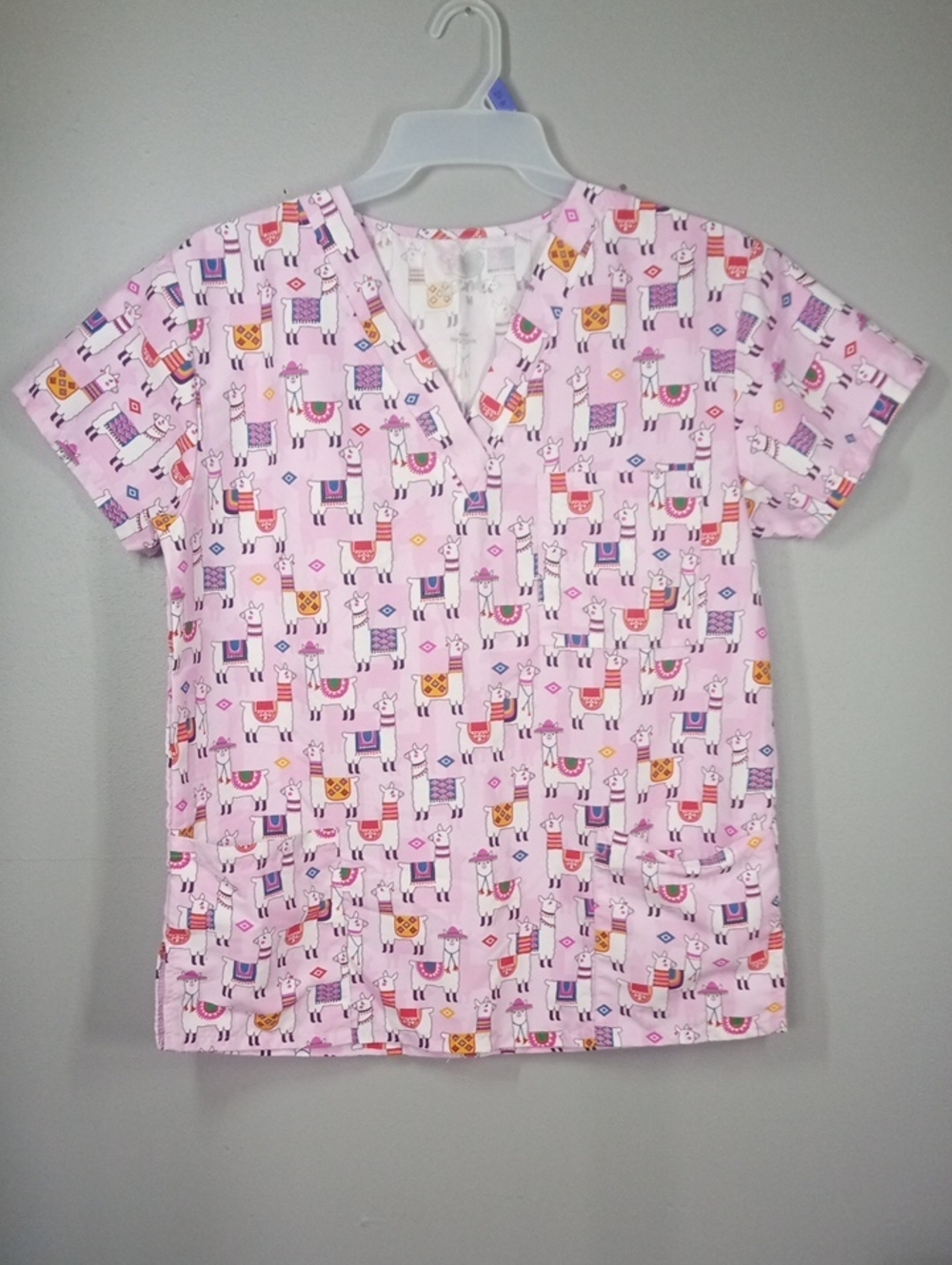 I Love Scrubs Pink Llama Top Size Medium